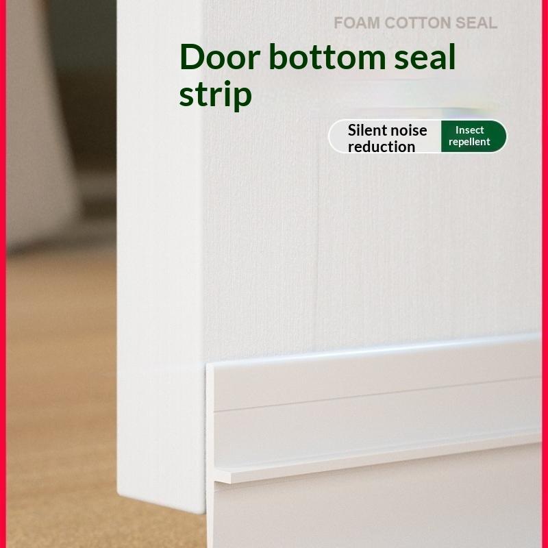 Soundproof PVC Door Bottom Seal Strip Self Adhesive Strong Adhesion Dustproof Easy Trim for Home Garage Office Entry Doors