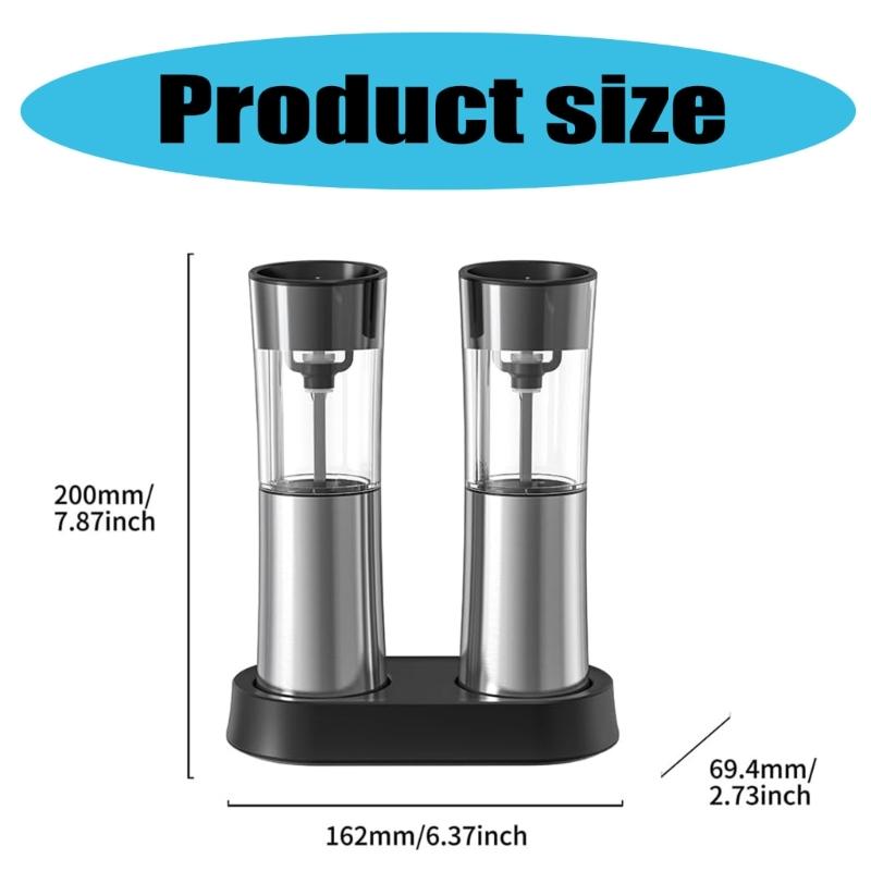 Electric Peppers Mill Automatic Salt Mill Peppers Grinder USB Rechargeable Adjustable Mill Suitable for Kitchen Cooking