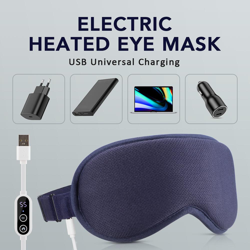 Electric Steam Eye Mask with 3D Massage Constant Temperature Hot Compress Smart Timer Sleep Shading Feature for Eye Fatigue Reli