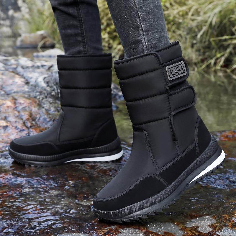 Men's Winter Warm Fleece-Lined High-Top Snow Boots Thick Sole Outdoor.