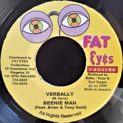 7inch Record BEENIE MAN - Verbally NONE Fat Eyes Record 1999 Jamaica Reggae, Ska & Dub Used