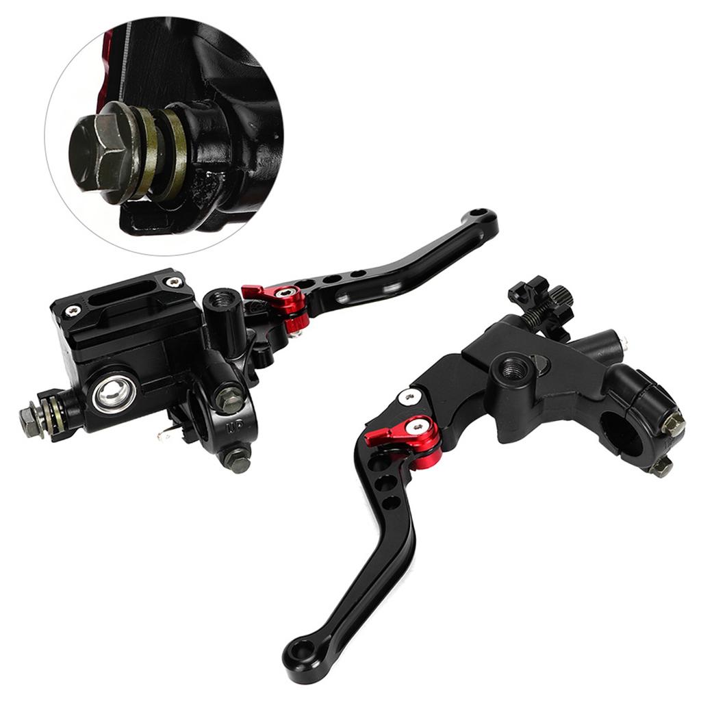 Universal 7 8in Hydraulic Adjustable Brake Upper Pump Clutch Levers Handle Assembly (Black)