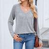 Women Tops Long Sleeve R-Neck Shirts Fall Fashion  Casual Business Tunic Blouses