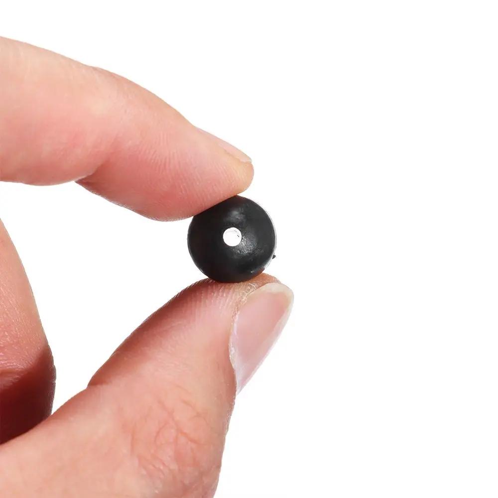 100Pcs Fishing Beads Space Stopper Black 3mm-12mm Round Soft and hard beans Fishing Lures bait Hook Rig Accessories
