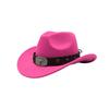 Men Western Cowboy Star Decoration Fedora Hat Large Brim Upturned Travel Versatile Sunshade Hat With Bullhead Design