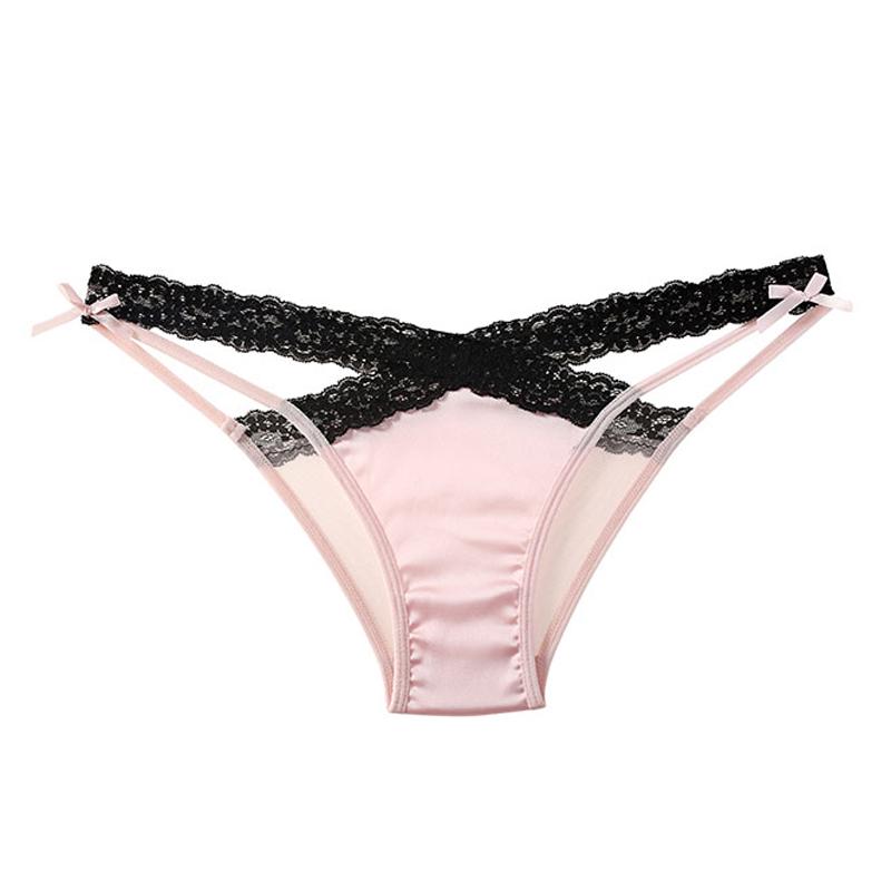 Dámské Sexy spodní prádlo G String Krajkové Kalhotky Dámské Nízký pas Cross Bandage Transparentní Pokušení Spodní prádlo Pohodlí Intimní