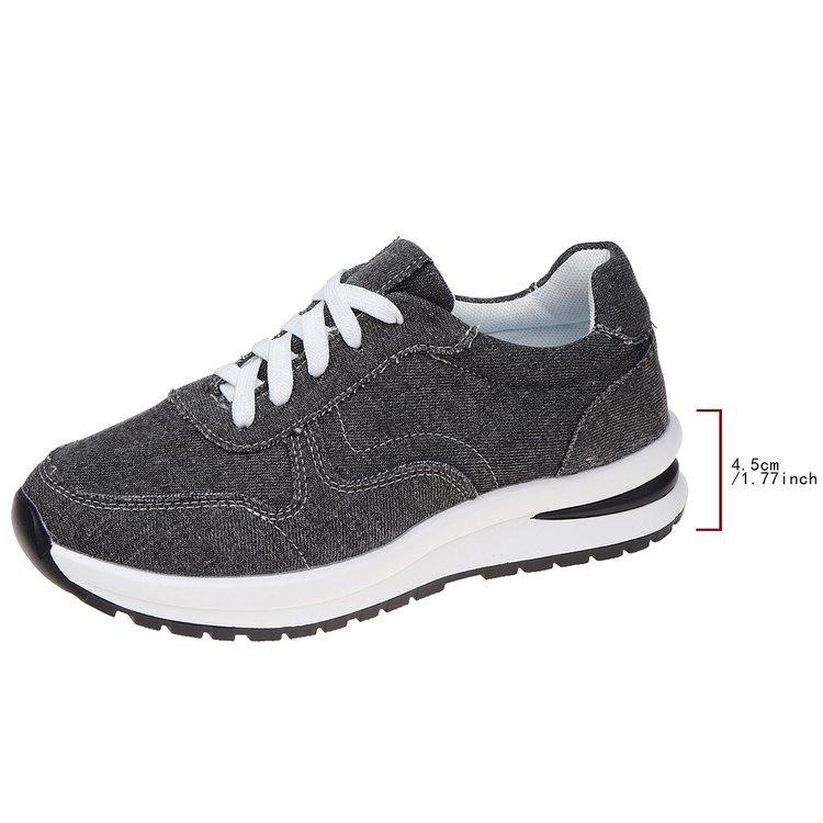 Women Canvas Shoes Fashion Lace Up Flat Sneakers Solid Color Casual Ladies Vulcanized Shoes