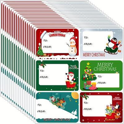 Lot de 120 étiquettes autocollantes de Noël, idéales pour emballer des cadeaux.