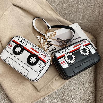 New Women's Bags, European and American Fashion Funny Personalized Audio Tapes, Messenger Bags, Chain Small Bags, Tape Dinner Bags