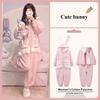 Winter Soft Girl Rabbit Pajamas Thickened Coral Fleece Cute One-piece Pajamas Girl Cartoon Ins Loungewear Nightgown