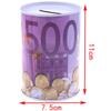 Cylinder Tinplate Durable Euro Decorative Money Box Coins Deposit Boxes Storage Box Money Bank