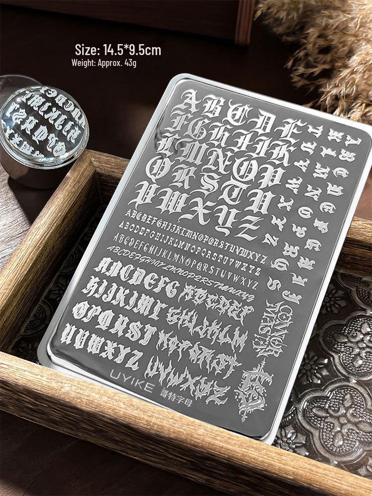 Nail Art Stamping Plates - Star, Polka Dot, Lines, Grid Lace Textures