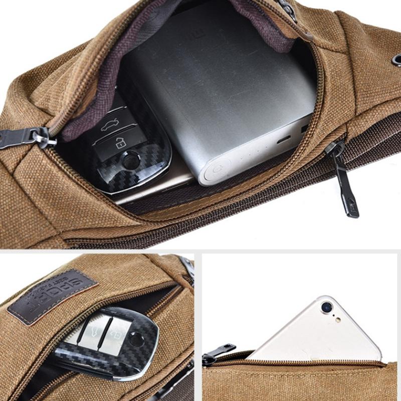 Casual Canvas Waist Bag Unisex Functional Waist Bag Mobile Phone Bag Men And Women Convenient Belt Banana Bag Fanny Pack