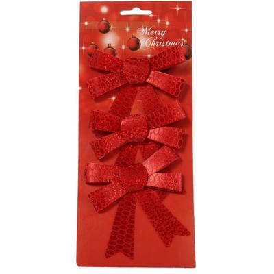 Set of 3 Metallic Ribbons 10 Cm Red