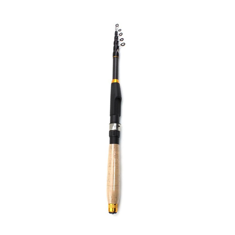 Telescopic Fishing Rod Carbon Fiber Portable Travel Fishing Rod Spinning Fishing Rod for Seawater Freshwater Bass Trout Fishing 1.8M чёрный