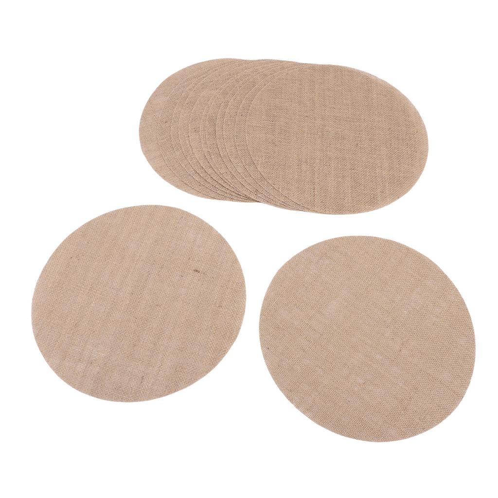 13 Pcs Burlap Placemat 12 Inch Round Rustic Jute Table Mat for Rural Wedding Farmhouse Gathering