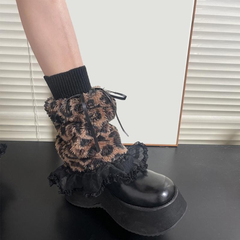 Womens Furry Party Costume Warm Faux Furs Fuzzy Long Boot Shoes Cuffs Cover Leg Warmers/Boot Sleeves/Boot Covers