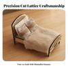 Dollhouse Bed Wooden Miniature Sturdy for Children