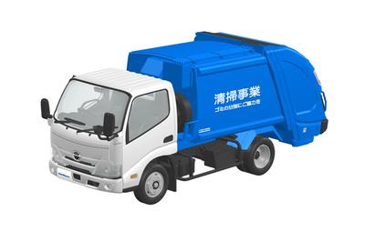 Aoshima Bunka Kyozai Rakupla Snap-Bausatz Hino Dutro Müllwagen Maßstabs-Kunststoffmodell (AOSHIMA) Nein. 25 Stück 1/32