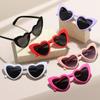 Lunettes de soleil en forme de cœur pour femmes et hommes, tendance, style hip-hop, UV400
