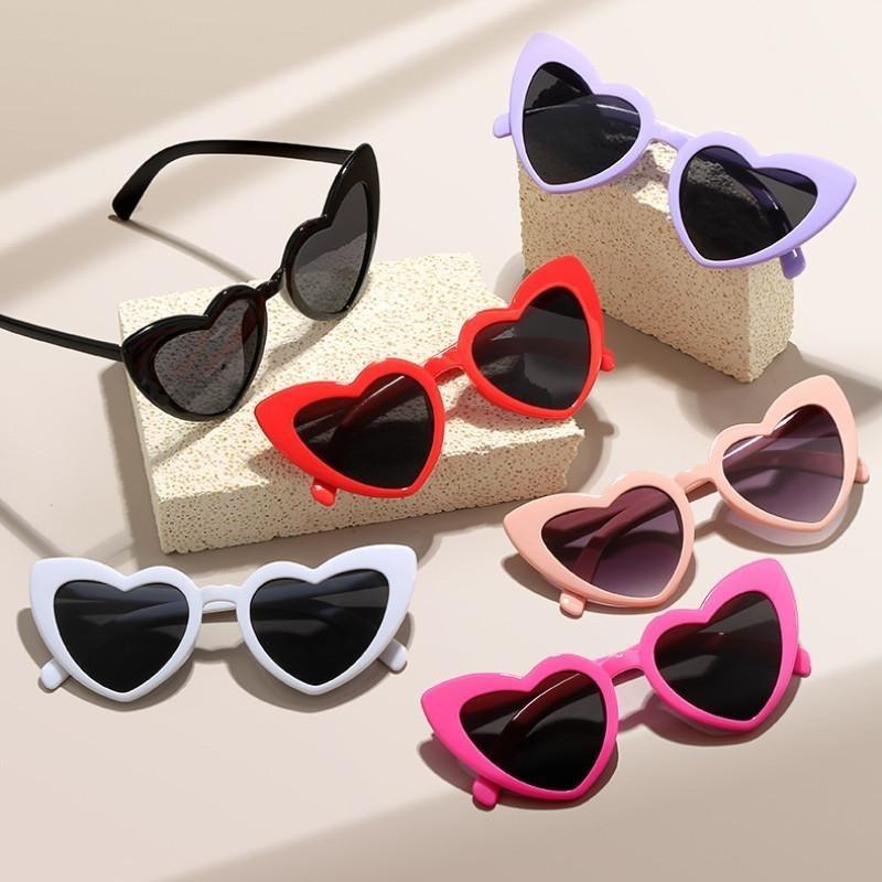 Lunettes de soleil en forme de cœur pour femmes et hommes, tendance, style hip-hop, UV400