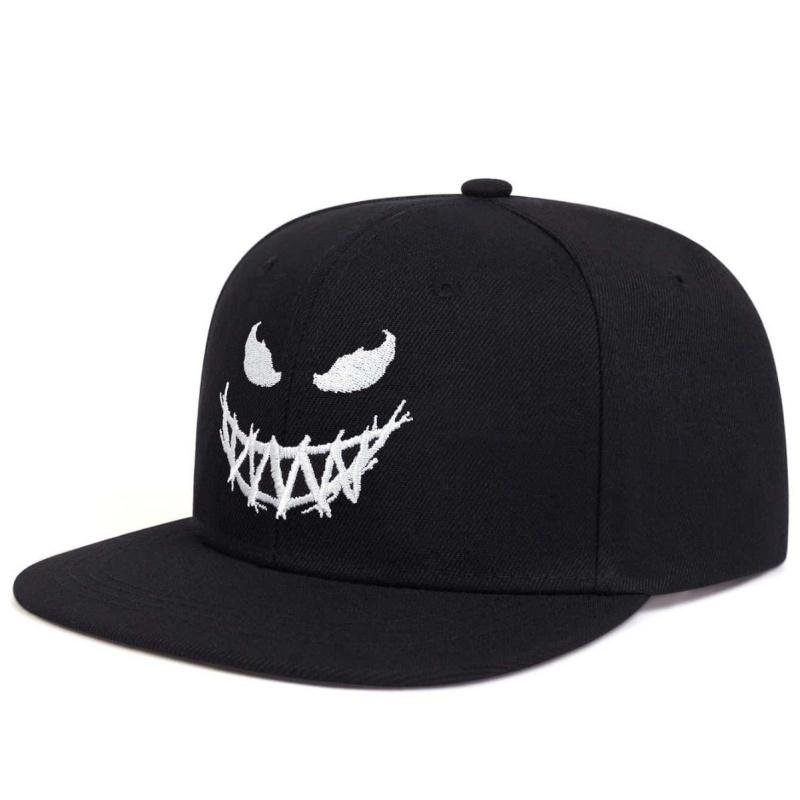 Unisex Personality Ghost Expression Embroidery Hip-hop Hats Spring Outdoor Adjustable Casual Baseball Caps Sun Hat