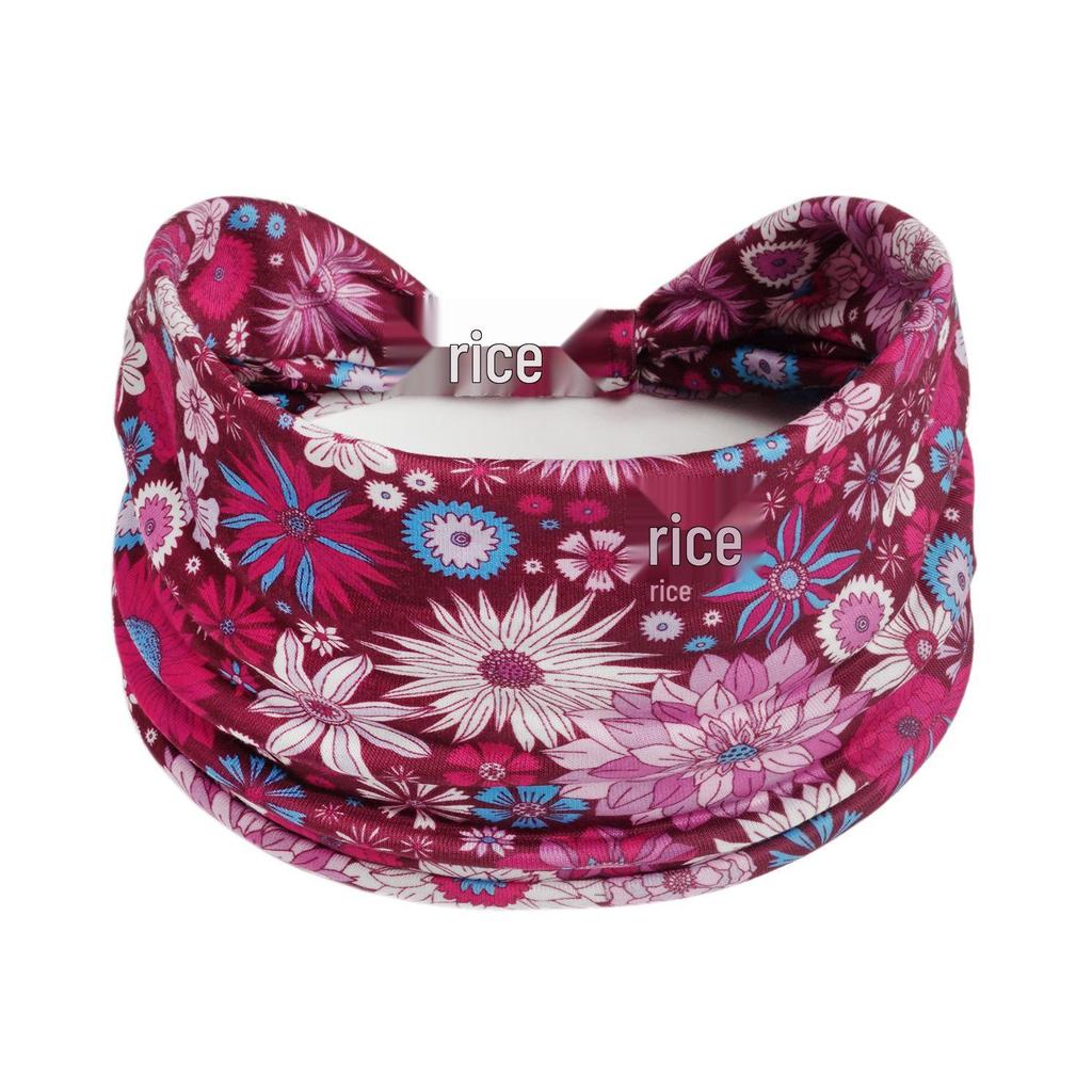 Bohemian Retro Print Yoga Headband: Wide African-Inspired Headscarf for Women