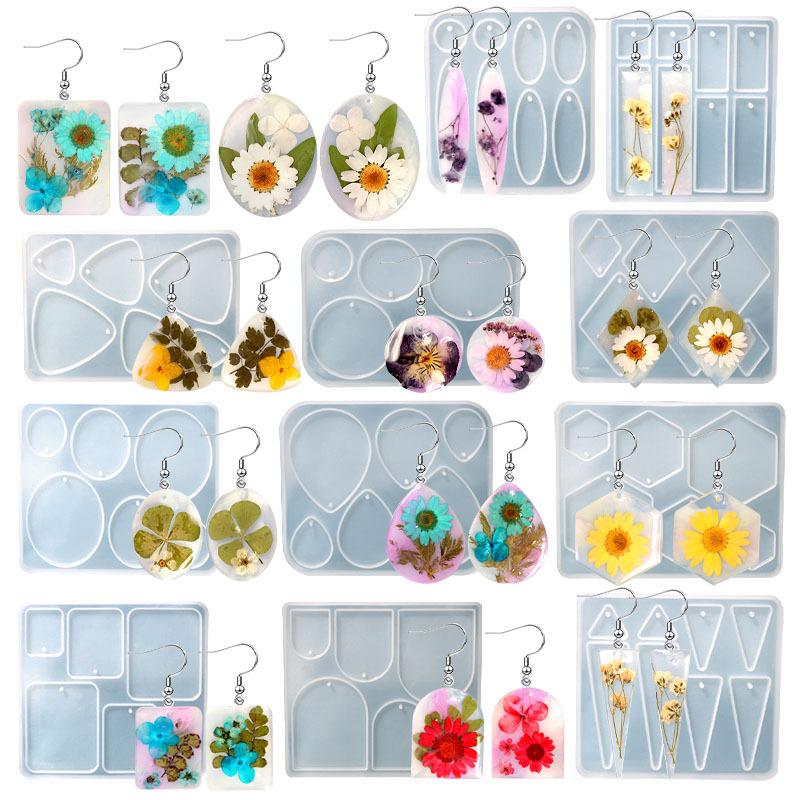 Geometric Earring Pendant Silicone Mold For Epoxy Resin DIY Earring Keychain Necklace Charms Resin Silicone Mold Jewelry Making
