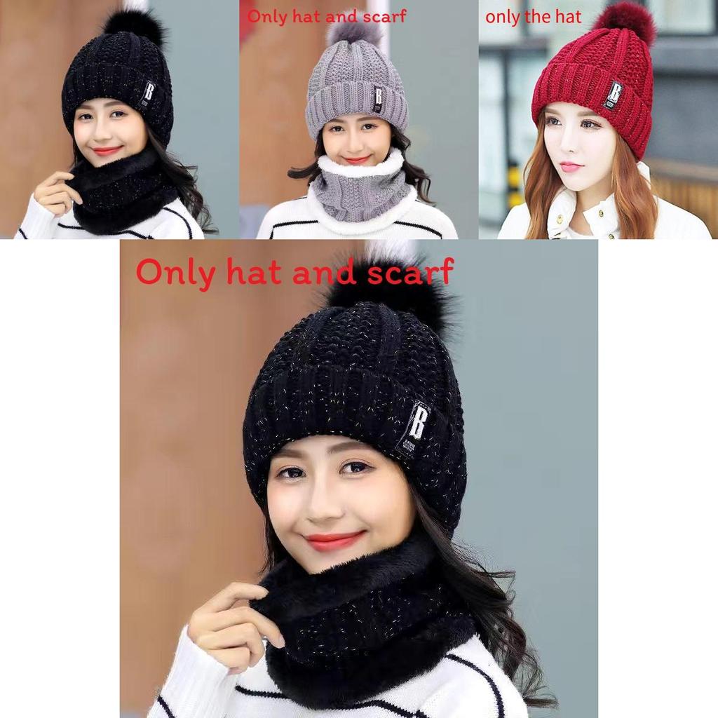 Hat Knitted Winter With Plush Balls And Letter Decorations For Outdoor Use Daily