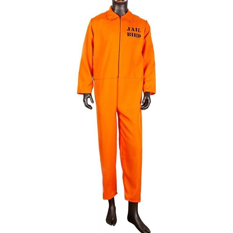 Halloween American Adult Men's and Women's Performance Costume Prisoner's Play Costume Orange Prisoner's Uniform C Uniform Factory