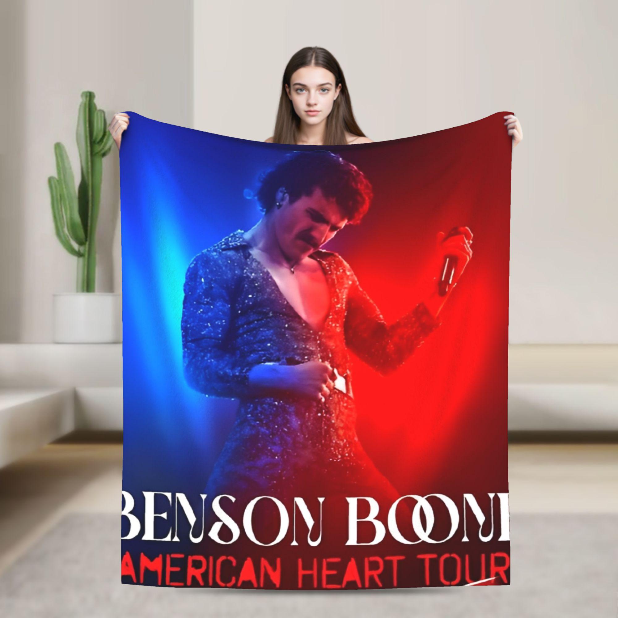 

Benson Boone American Heart Tour 2025 Travel Office Plush Throw Blanket Comfortable Couch Chair Flannel Bedspread Sofa Bed Cover 75x90cm