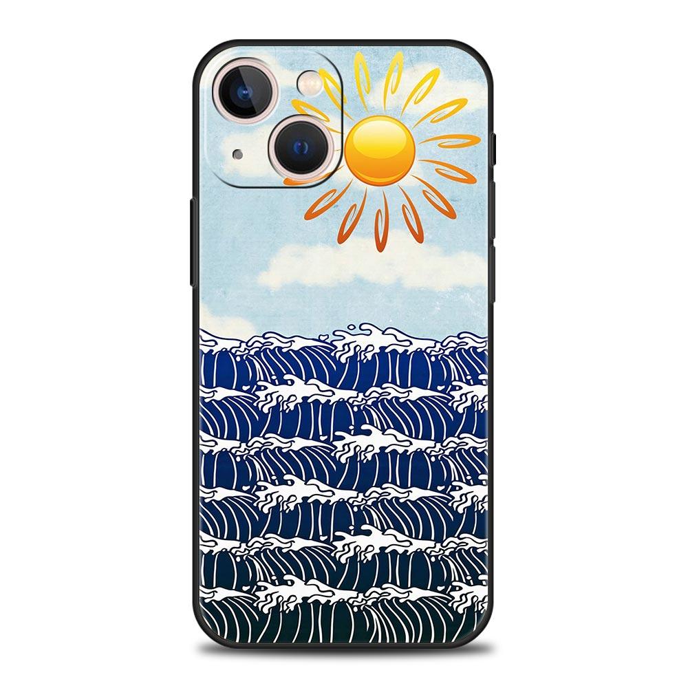 

The Big Wave of kanagawa Phone Case For iPhone Apple 14 13 12 11 Pro Max Mini XR XS X SE 2020 7 8 Plus Cover Shell Coque Funda iPhone 12 Mini