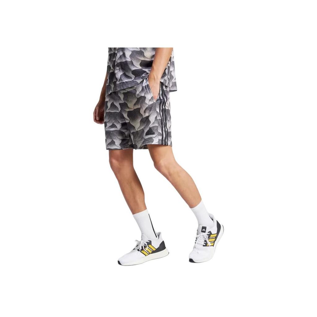 Adidas Printed Stripe Casual Shorts Men Bottoms Light-Brown IP3782