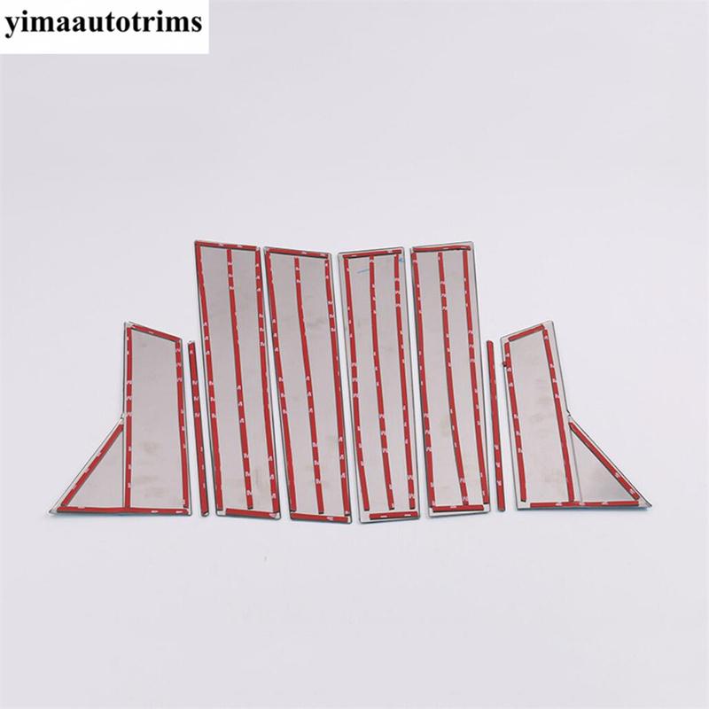 Stainless Steel Car Window Pillar B C Panel Decor Strip Sticker Cover Trim Exterior Accessories For Nissan Qashqai J11 2014-