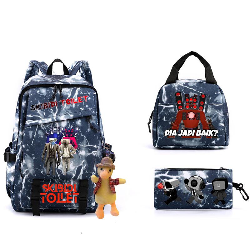 2023 Cross-border New Product Skibidi Toilet Man Spoof School Bag Elementary School Student Backpack Satchel Pencil Bag