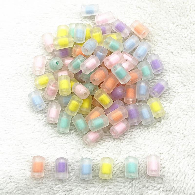30pcs 12x7mm Matte/Transparency/AB Colour Acrylic Cylinder Beads Loose Spacer Beads for Jewelry Making DIY Bracelets Accessories