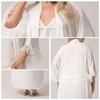Yaoting Plus Size Satin Chiffon Feather Long Robe Pajamas WP5013