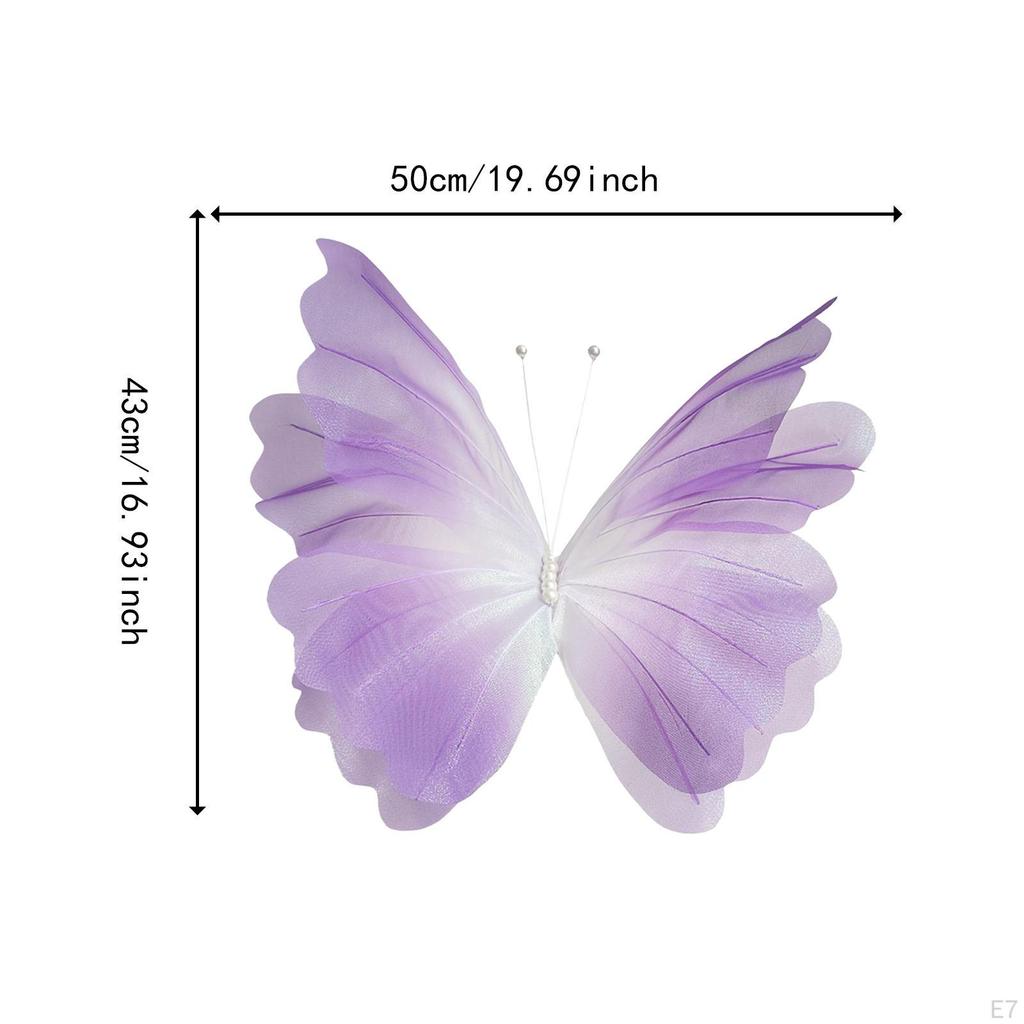 Künstlicher Gaze Schmetterling Blume Schmetterlinge mit Ständer Brautparty Zubehör DIY Basteln
