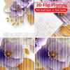 2D Flat Printing  2pcs Elegant Blooms Chic Curtain Cloth Durable Polyester Curtains Festive for Semi-Transparent Living Room