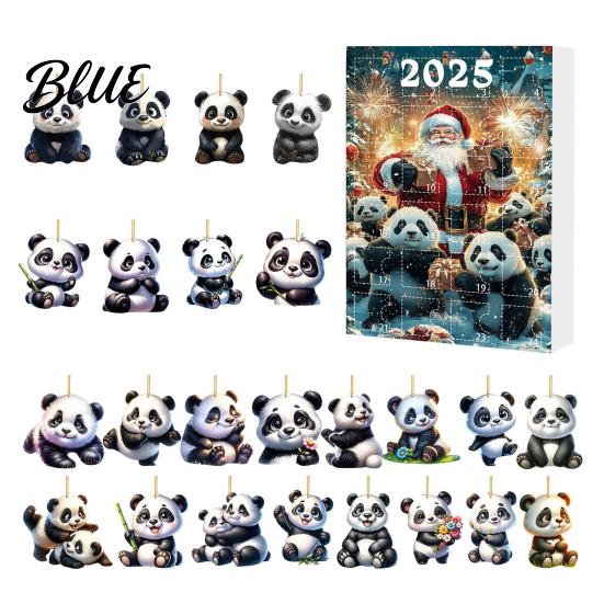 Christmas Panda Advent Countdown Multifunctional Acrylic for Cartoon 2D Calendar 2025 Kids Pendant Home Decorations