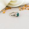 925 Sterling Silver Emerald Gemstone Pear Shape Ring For Women