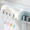 Wall Mounted 5 Slots Toothbrush Holder Self-adhesive Electric Toothbrush Holder  Storage Rack