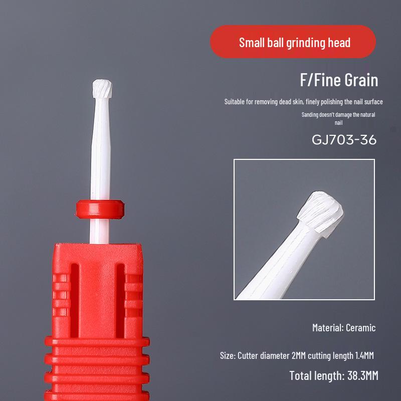 Ceramic Nail Art Grinding Head for Nail and Dead Skin Removal - Non-Heating Replacement Drill Bit.