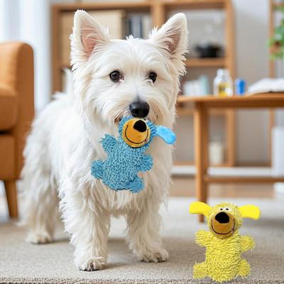 2 Stück Quietschendes Plüsch-Hundekauspielzeug Langeweile Stressabbau Stofftierpuppe Kleiner Mittelgroßer Hund Zahnen Interaktives Plüschtier Haustierbedarf