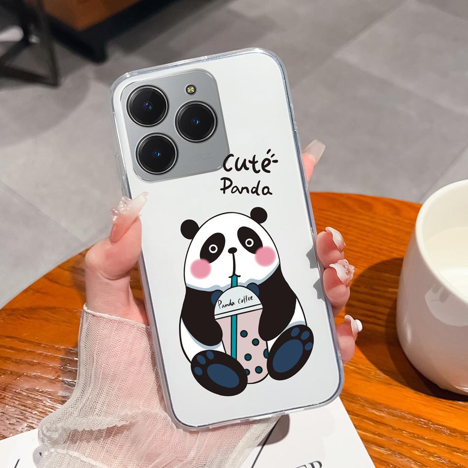 Simple Creative Case For Realme C63 C61 Transparent Back Cover For Realme C 61 C 63 Soft Slim Silicone Shockproof Funda Bumper