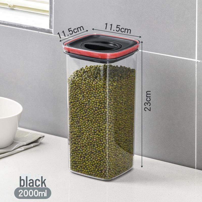 Food-Grade Transparent Plastic Storage Jar - Sealed for Kitchen Snacks & Grains