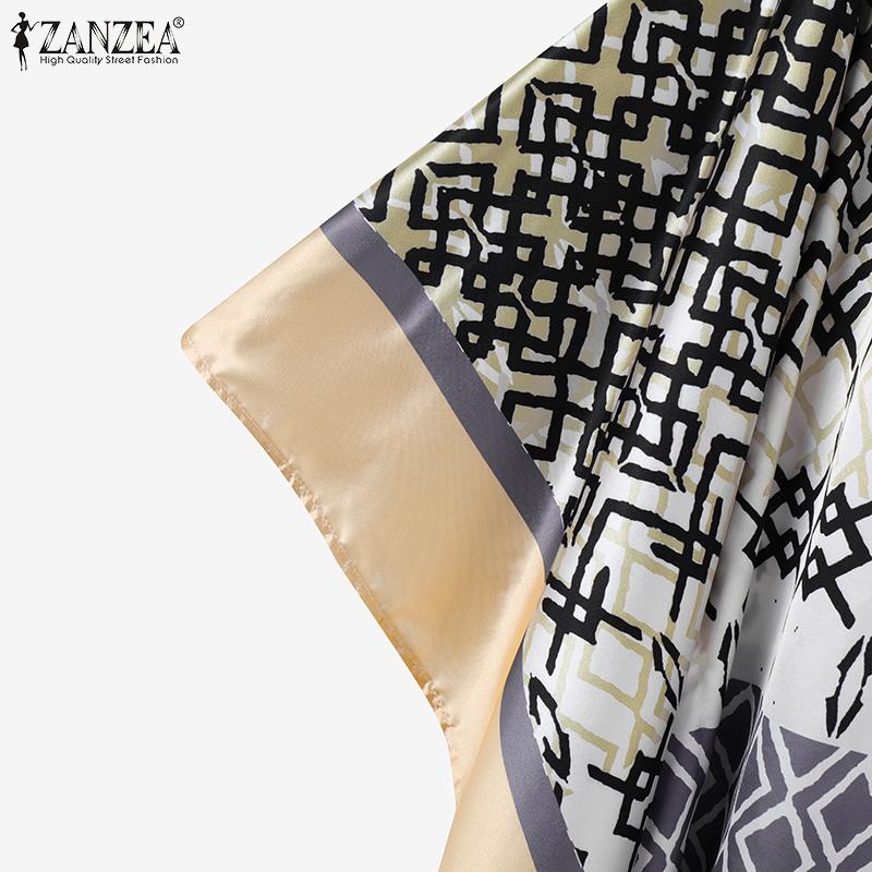 ZANZEA Ethnic Print Casual Blouse and Shorts Summer Two Piece Suit Sets