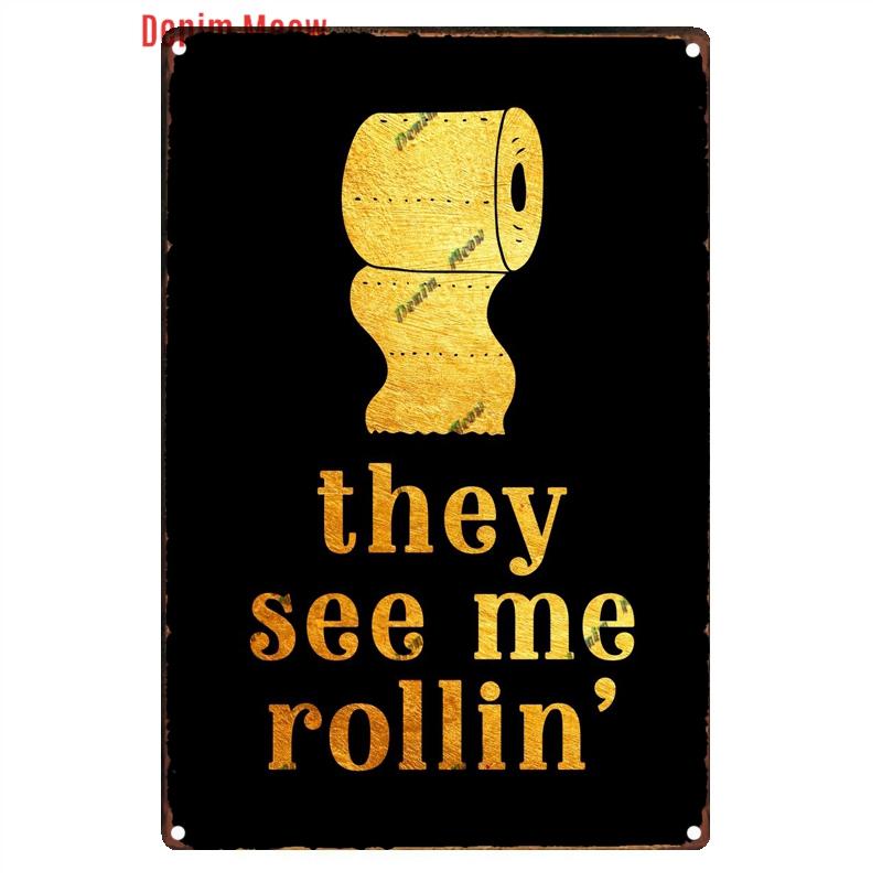 Funny Personalized Washroom, Metal Tin Signs, Vintage Toilet Sign, WC Lavatory Wall Art, Bathroom Decor, Restroom Plates, WY156