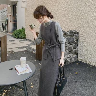 Autumn High-End Woolen Skirt Set – Light Temperament 3-Piece Vest, Shirt, and Skirt.