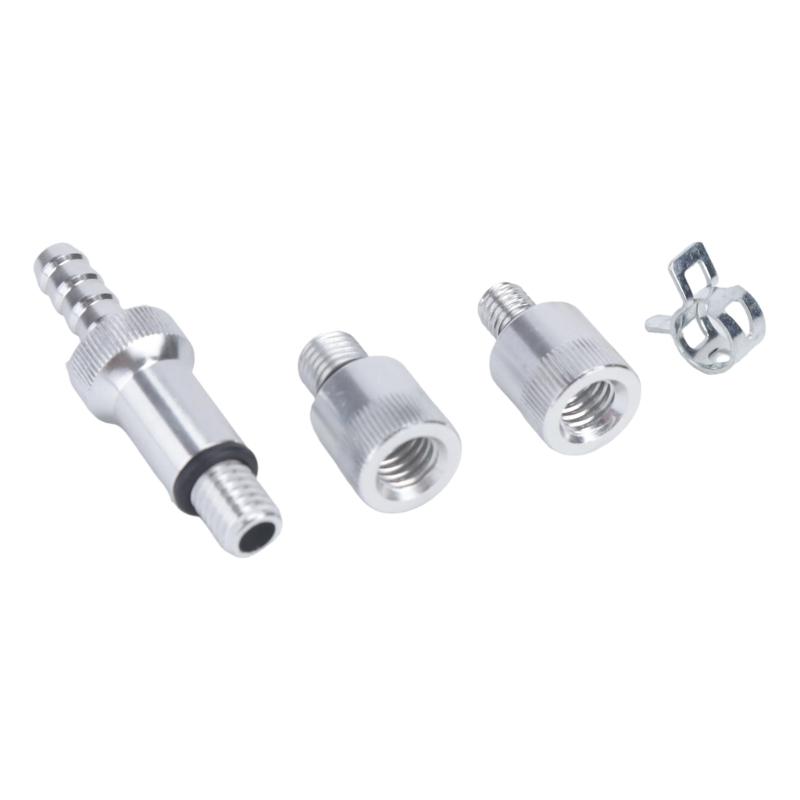 Plastic Brake Fluid Service Pump Kit with Clear Flexible Tubing, Two Straight Tubes and Threaded Connection Pieces for Vehicle Maintenance